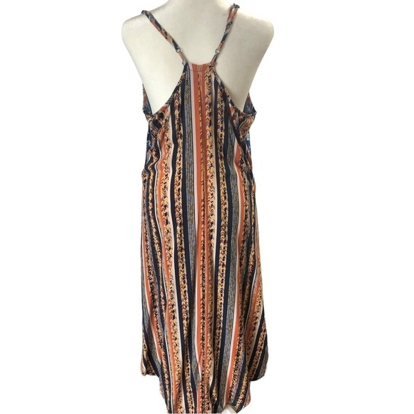 Hype Maxi Dress Women XL Blue Orange Boho Racerback - Picture 4 of 8
